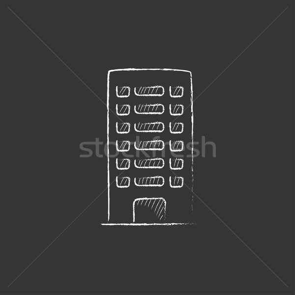 Residential building. Drawn in chalk icon. Stock photo © RAStudio