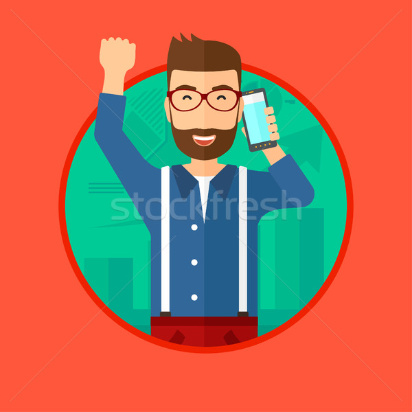 Man celebrating business success. Stock photo © RAStudio