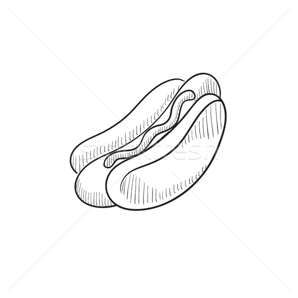 Hotdog schets icon vector geïsoleerd Stockfoto © RAStudio