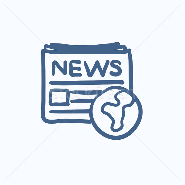 International newspaper sketch icon. Stock photo © RAStudio