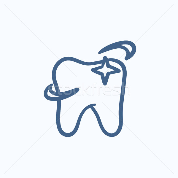 Shining tooth sketch icon. Stock photo © RAStudio