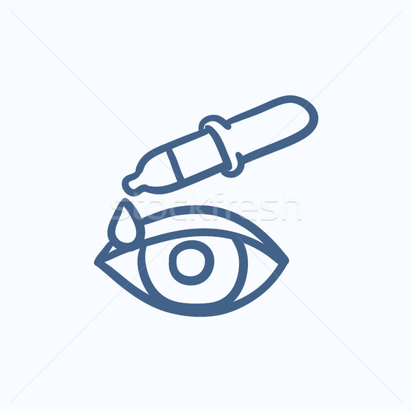 Pipette and eye sketch icon. Stock photo © RAStudio