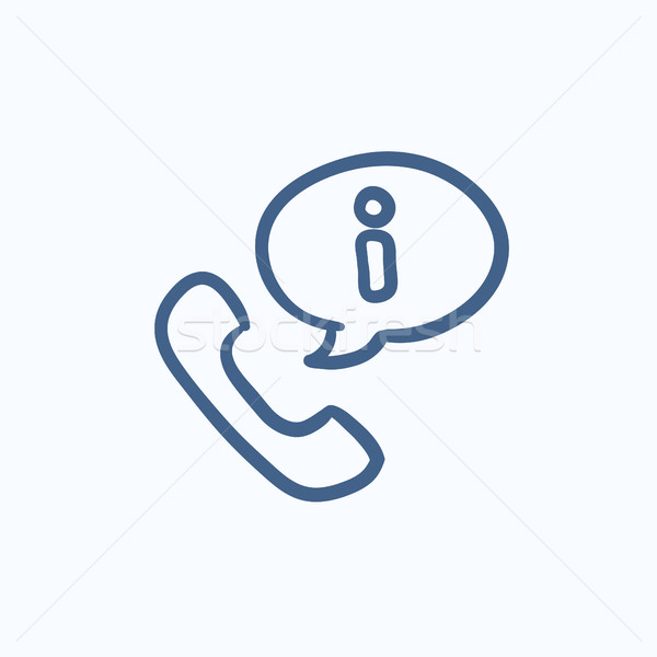 Telefonkagyló információ jel rajz ikon vektor izolált Stock fotó © RAStudio