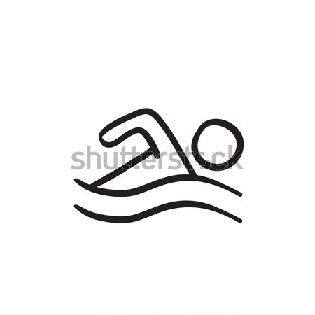 Swimmer sketch icon. Stock photo © RAStudio
