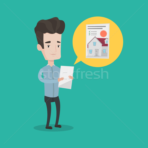 Man looking for house vector illustration. Stock photo © RAStudio