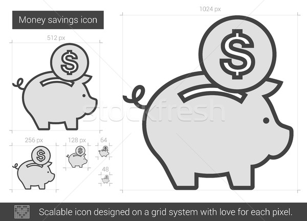 деньги экономия линия икона вектора изолированный Сток-фото © RAStudio
