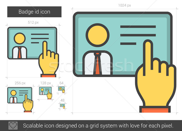 Badge id line icon. Stock photo © RAStudio