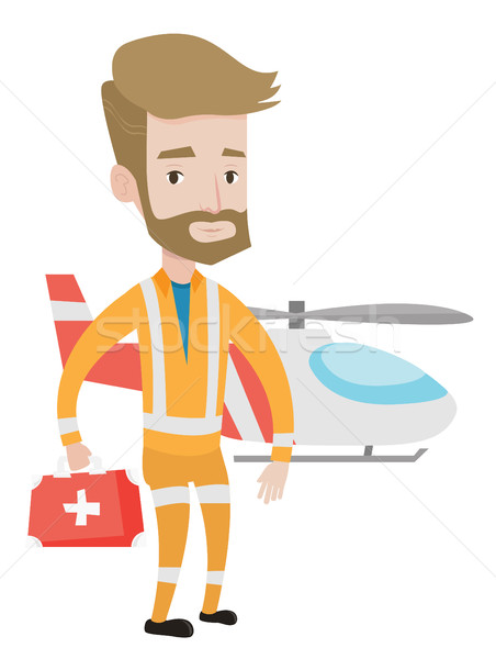 Stock photo: Doctor of air ambulance vector illustration.