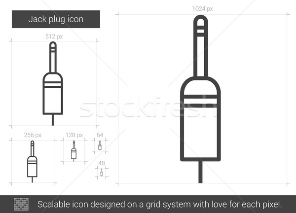 Priză linie icoană vector izolat alb Imagine de stoc © RAStudio