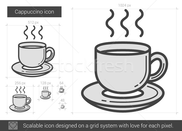 Cappuccino line Symbol Vektor isoliert weiß Stock foto © RAStudio