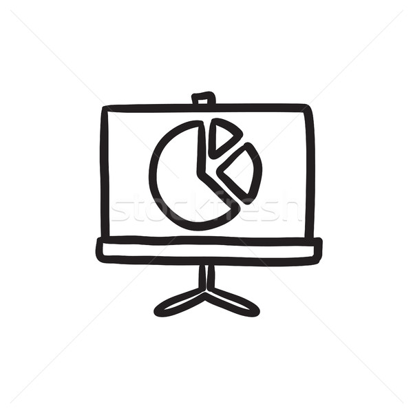Roller screen with the pie chart sketch icon. Stock photo © RAStudio