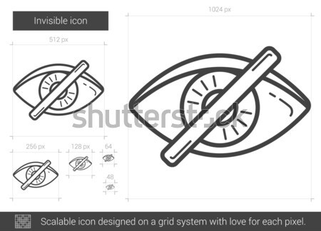 [[stock_photo]]: Invisible · ligne · icône · vecteur · isolé · blanche