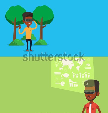 Twee business banners ruimte tekst vector Stockfoto © RAStudio