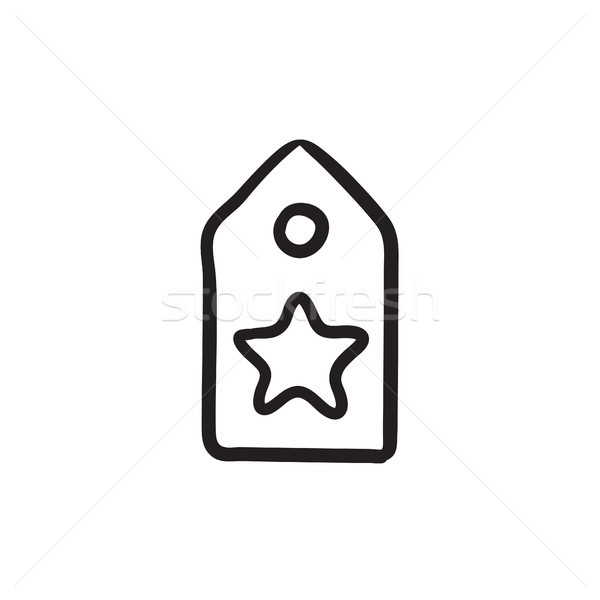 Tag with star sketch icon. Stock photo © RAStudio