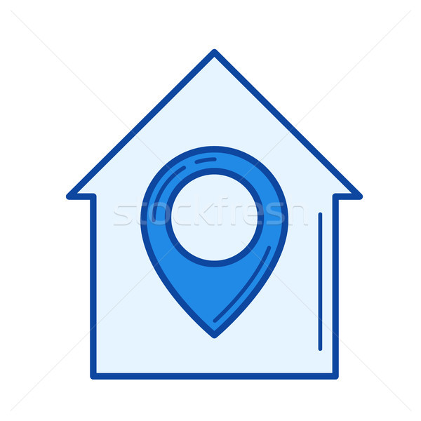 Casa ubicación línea icono vector aislado Foto stock © RAStudio