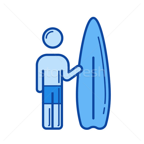 Surfing line icon. Stock photo © RAStudio