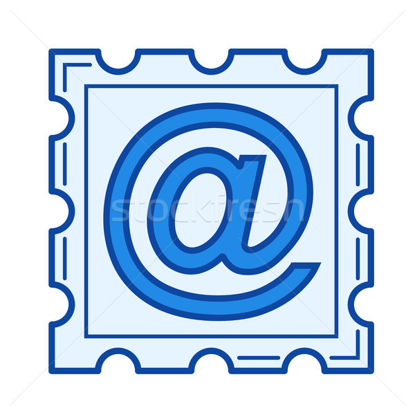 Stock fotó: Email · képeslap · vonal · ikon · vektor · izolált