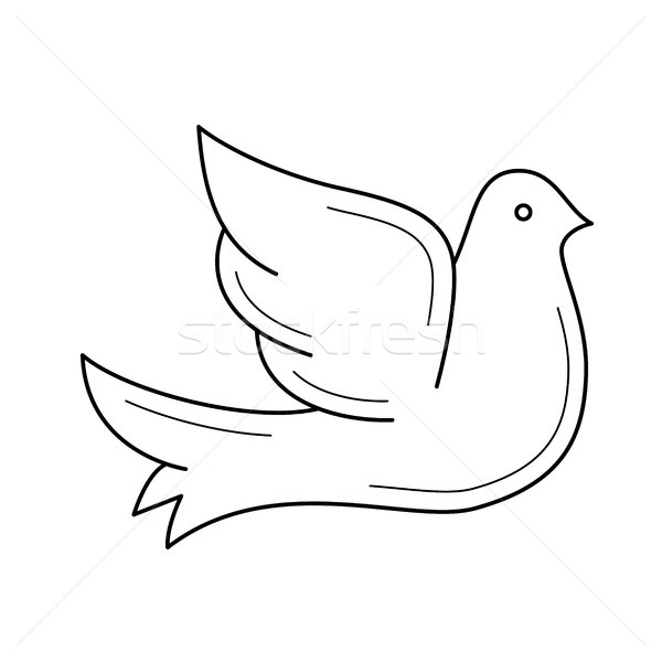 Dove wektora line ikona odizolowany biały Zdjęcia stock © RAStudio