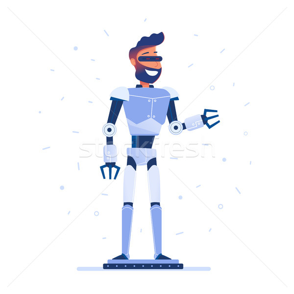 A man with robot body in VR headset. Stock photo © RAStudio