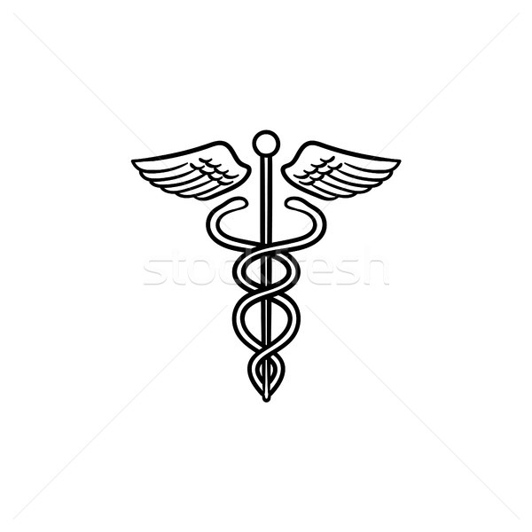 Caduceus medical symbol hand drawn outline doodle icon. Stock photo © RAStudio