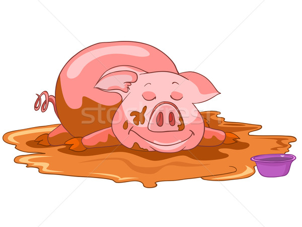 Zeichentrickfigur Schwein isoliert weiß Vektor Baby Stock foto © RAStudio