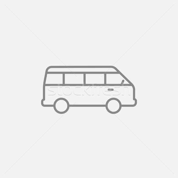 Minibus line ikona internetowych komórkowych infografiki Zdjęcia stock © RAStudio