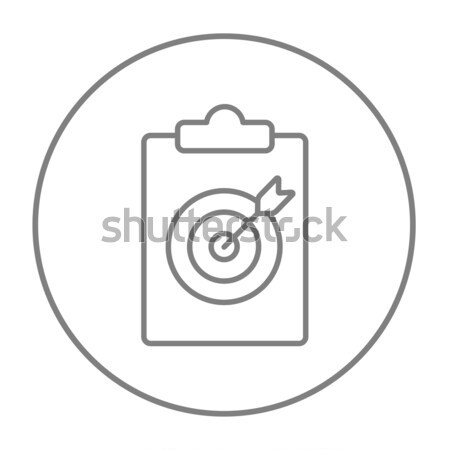 Stock photo: Target board and arrow line icon.