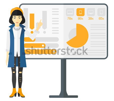 Nő bemutat jelentés mutat táblázatok tábla Stock fotó © RAStudio