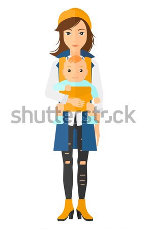 Woman holding baby in sling. Stock photo © RAStudio