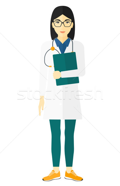 Doctor with stethoscope and file. Stock photo © RAStudio