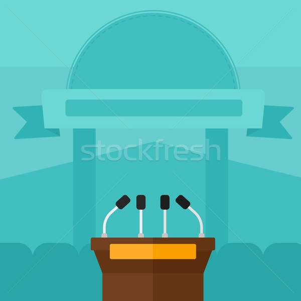 Background of tribune speech with microphones. Stock photo © RAStudio