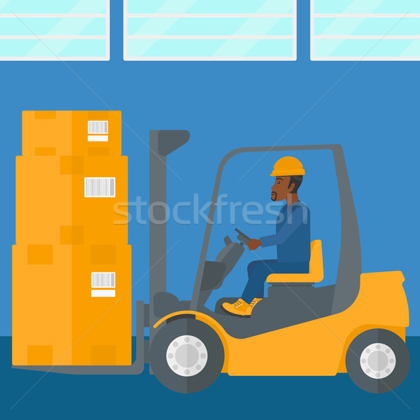 [[stock_photo]]: Entrepôt · travailleur · déplacement · charger · camion