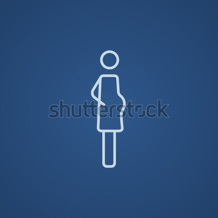 Pregnant woman line icon. Stock photo © RAStudio