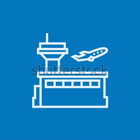 Plane taking off line icon. Stock photo © RAStudio