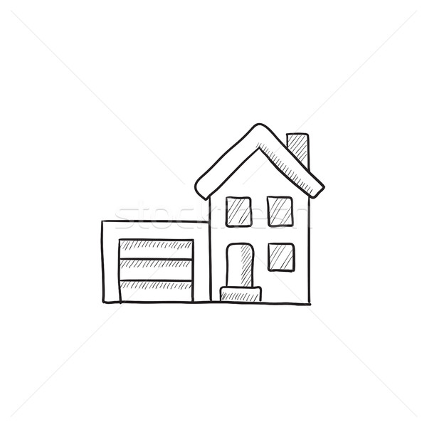 House with garage sketch icon. Stock photo © RAStudio