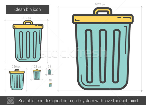 Clean bin line icon. Stock photo © RAStudio