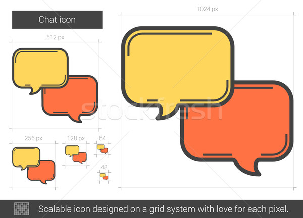 чате линия икона вектора изолированный белый Сток-фото © RAStudio