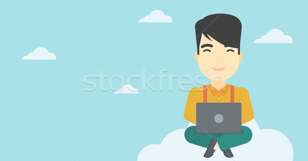 Man using cloud computing technology. Stock photo © RAStudio