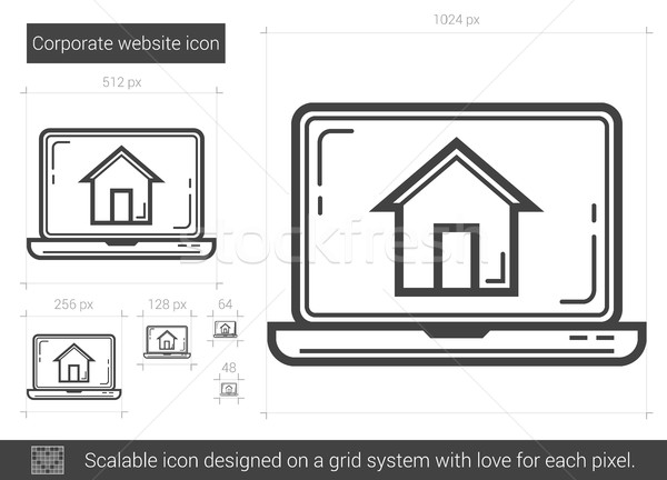 Empresarial sitio web línea icono vector aislado Foto stock © RAStudio