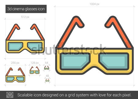 Three d cinema glasses line icon. Stock photo © RAStudio