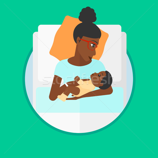 Frau neue geboren Mutterschaft Mutter halten Stock foto © RAStudio