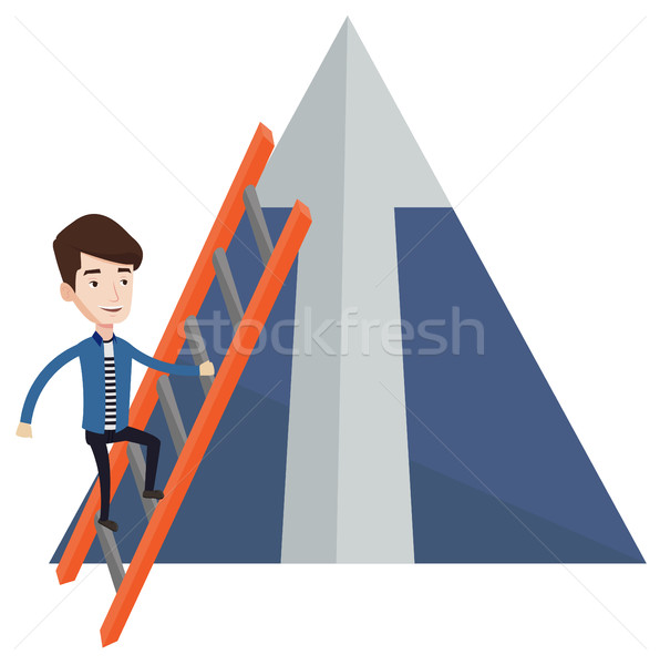 Businessman climbing on mountain. Stock photo © RAStudio