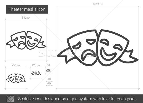 Theater masks line icon. Stock photo © RAStudio