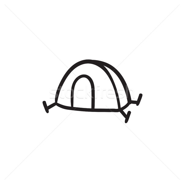 Camping tent sketch stock vector. Illustration of campfire - 9492499