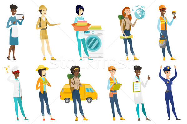 Professional women vector illustrations set. Stock photo © RAStudio