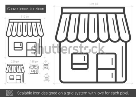 Stockfoto: Gemak · store · lijn · icon · vector · geïsoleerd