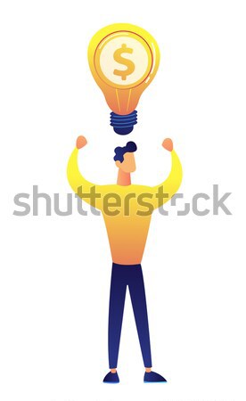 Hindu electrician holding bright light bulb. Stock photo © RAStudio
