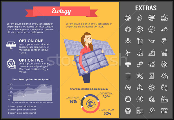 Ecologia infografica modello elementi icone personalizzabile Foto d'archivio © RAStudio