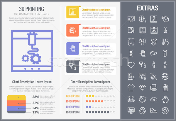 3D printing infographic template and elements. Stock photo © RAStudio