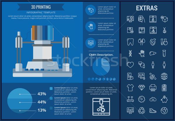 3D 印刷 信息圖表 模板 分子 圖標 商業照片 © RAStudio